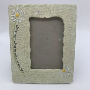 Decorel Photo Frame Ceramic Cream Color Daisies "Loves Me Loves Me Not Loves Me"